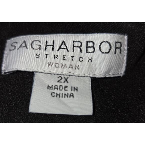 Sag Harbor Black Jacket Shirt Plus Sz 2X Faux Suede Top Studs Pockets Studded - Picture 7 of 16